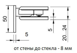 305-AN Петля стекло-стена  (нерж.сталь)