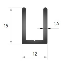 1512.2200 Профиль для 8 мм 15*12 мм, L=2,2 м