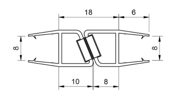 n208.8.cl Магнитный уплотнитель 135*/180* (8 мм, прозр.)
