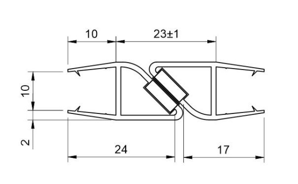 a210.prem.cl.10 Магнитный уплотнитель 90*/180* (10 мм, прозр.)