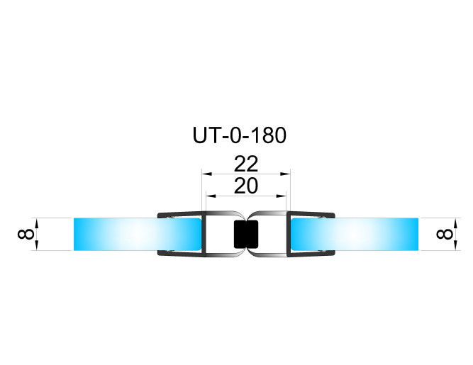 UT-0-180.CL Магнитный уплотнительный профиль для стекла 8 мм - 0 С.