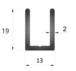 1913.3000 Профиль для 8 мм 19*13 мм, L=3 м