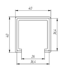PP4060-180 Cоединитель 180* поручень с пазом 40*60