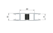 a040.cl.prem.8 Магнитный уплотнитель прямой (зазор 22 мм), прозрачный